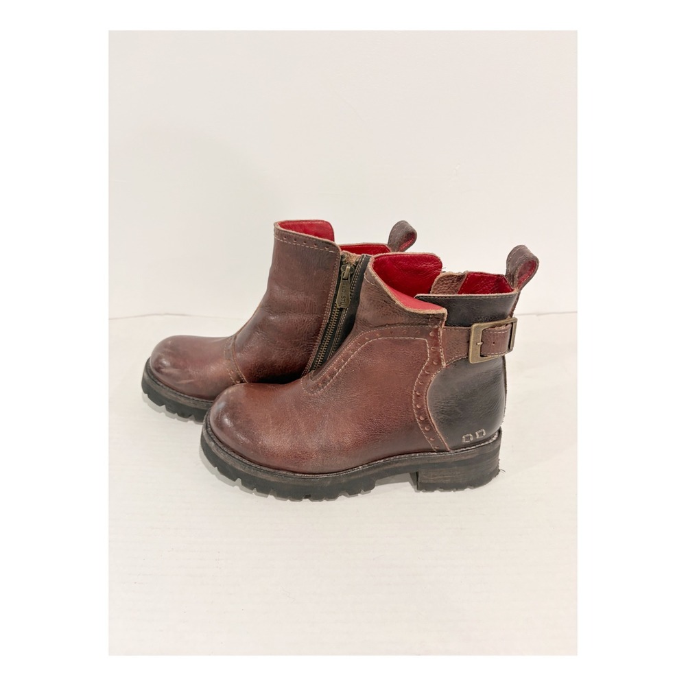 Bed Stu Manchester II Brown Black Leather Lug Sole Ankle Boots Women 7.5 - Picture 7 of 11